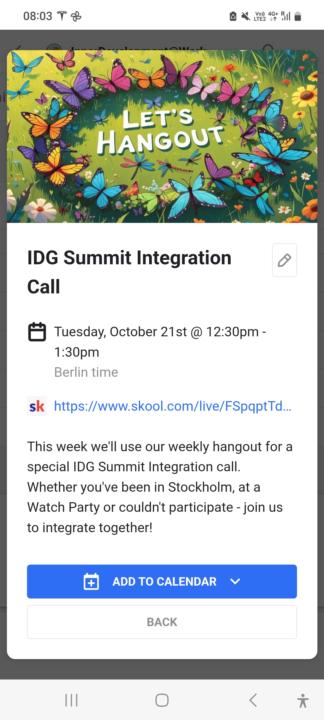 Join us next Tuesday for the Summit Integration call