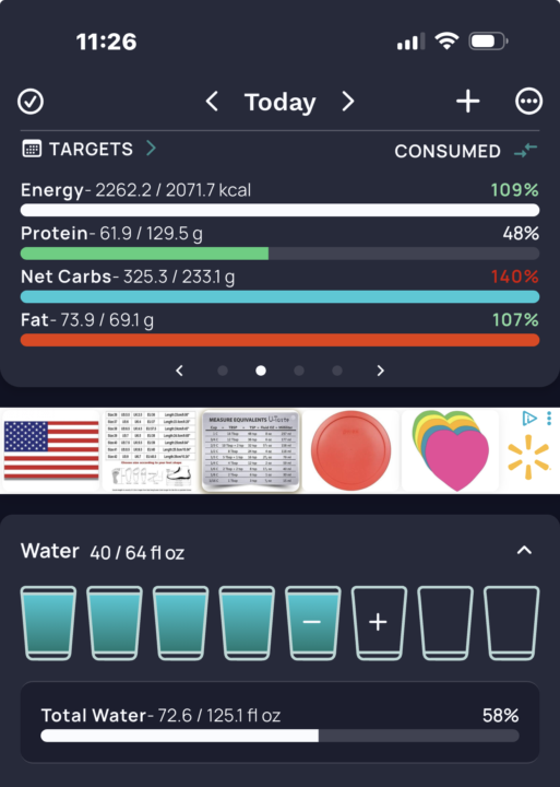 Hard Task 👎🏾 Workout push day✅ logged food✅ logged water✅ Protein Goals👎🏾