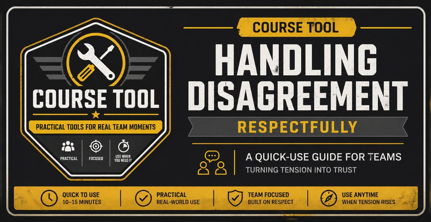 COURSE TOOL - HANDLING DISAGREEMENT
