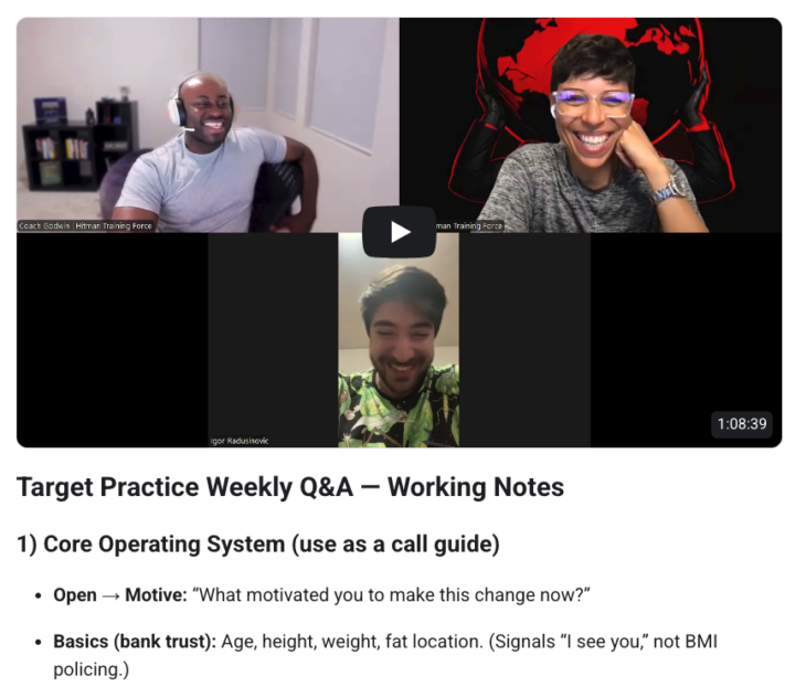 10/18 Target Practice - Replay & Notes available NOW