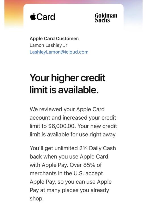 💰Apple Card Increase $6K