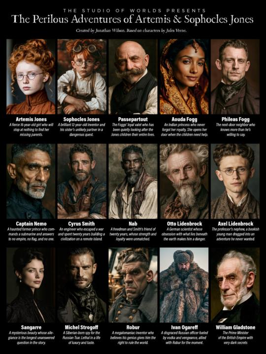 The Perilous Adventures of Artemis & Sophocles Jones | Official Cast Sheet