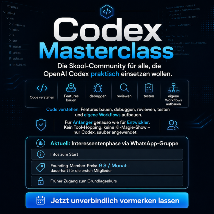 🚀 Neue Community geplant: Codex Masterclass