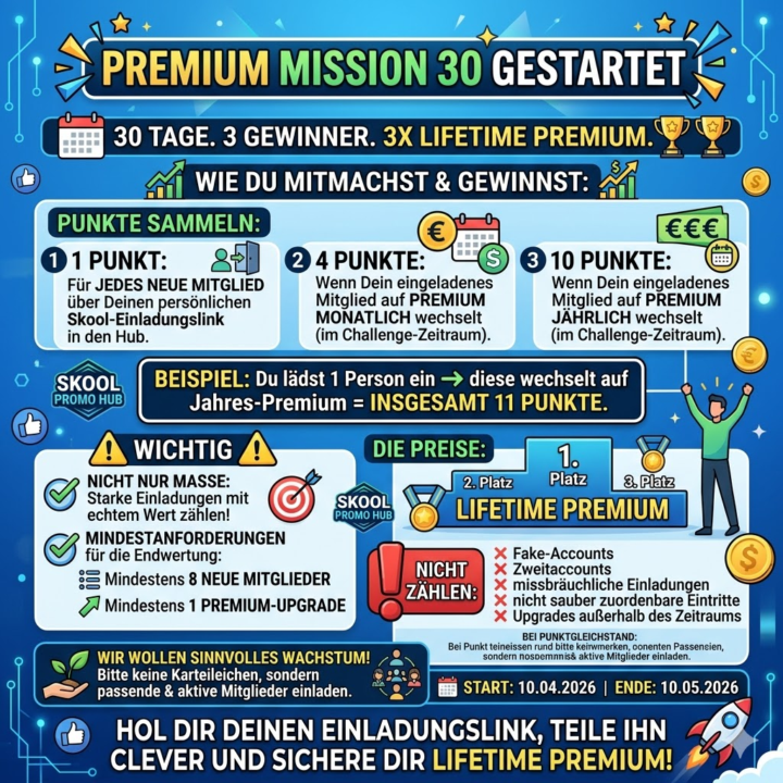 Premium Mission 30 ist gestartet
