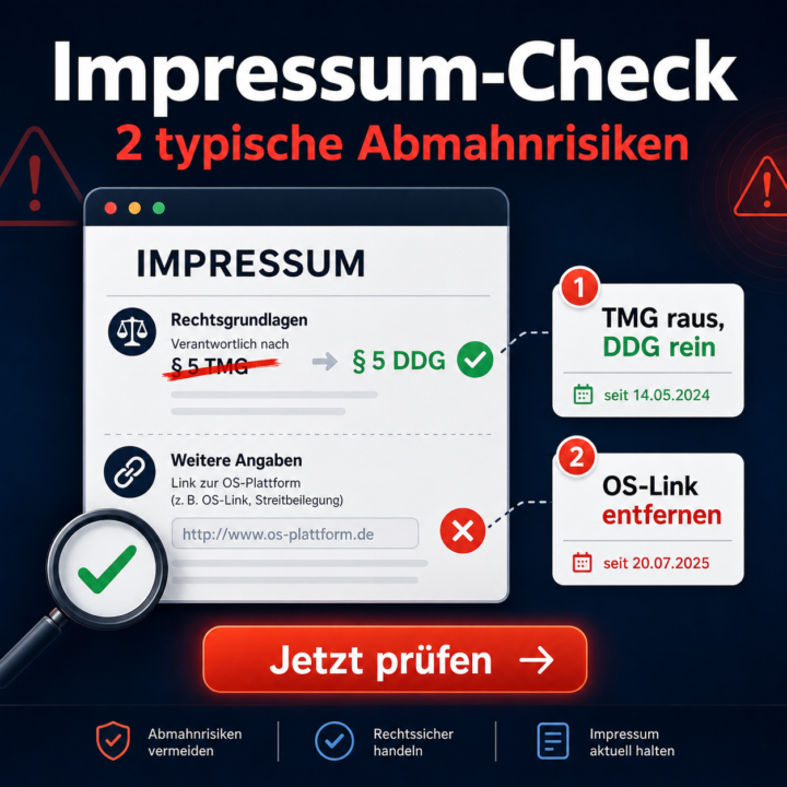 🔍 Dein Impressum könnte Dich gerade in eine Abmahnung laufen lassen