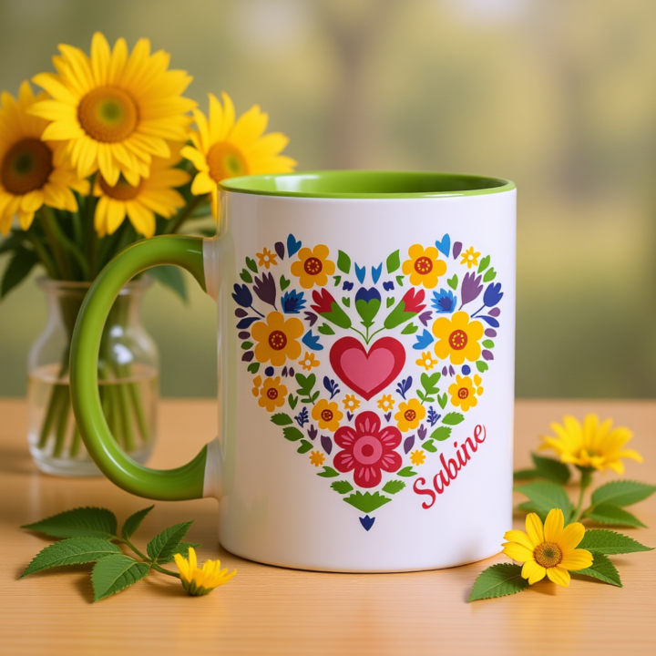Personalisierte Herztassen bei TASSENTALK – Blühende Liebe für Paare! 💖