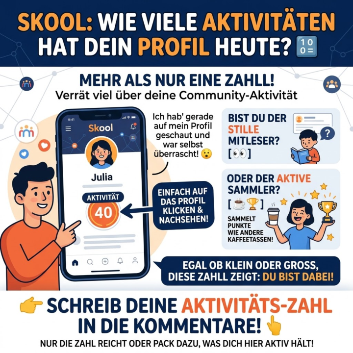 🔢 Wie viele Aktivitäten zeigt Dein Skool-Profil heute an?