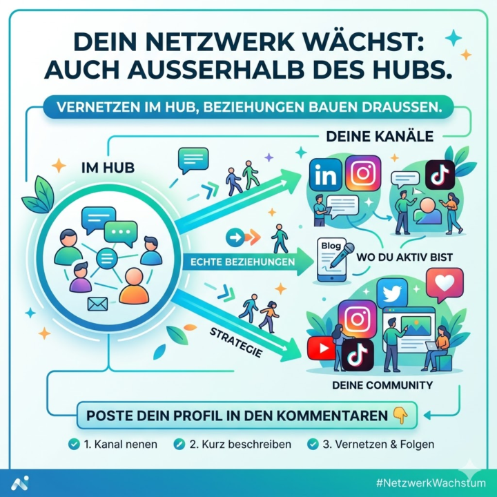 📱 Dein Netzwerk wächst auch außerhalb des Hubs – komm mit rein