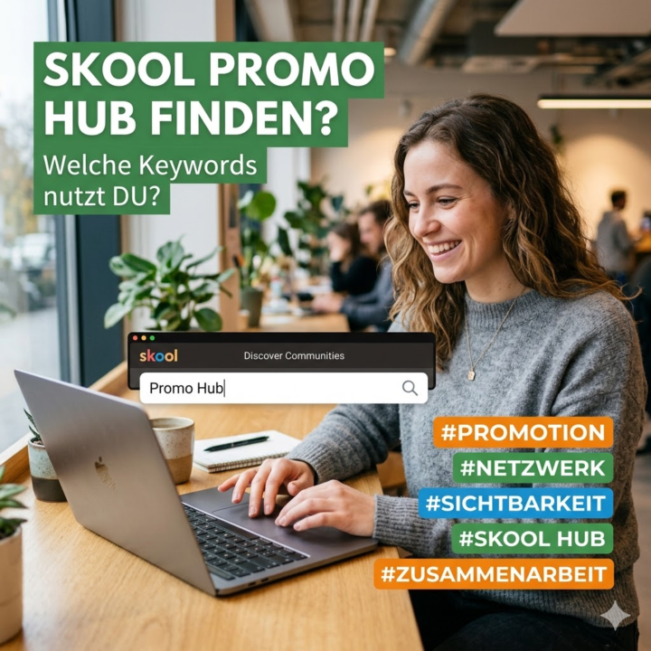 📍 Wie findest Du den skool Promo Hub? Sag mir Deine Such-Keywords. 🔍
