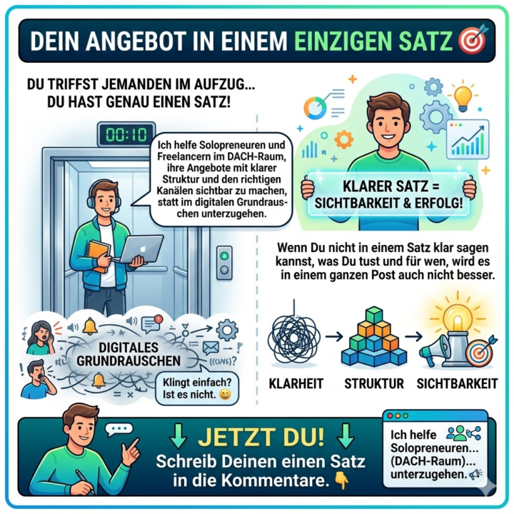 Dein Angebot in einem einzigen Satz 🎯