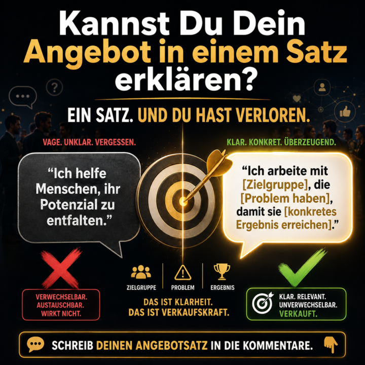 Kannst Du Dein Angebot in einem Satz erklären? 🎯