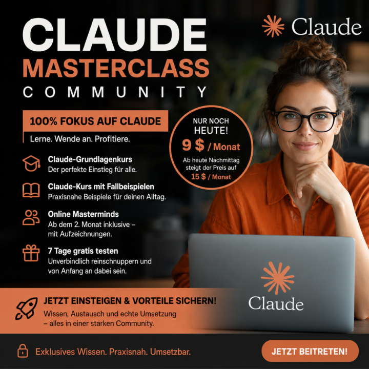 Ich habe mir die Claude Masterclass Community angesehen. Das ist mein Eindruck.