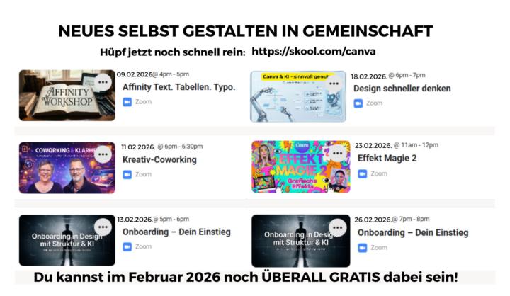CANVA & AFFINITY & KI  -  Sei KOSTENFREI dabei!