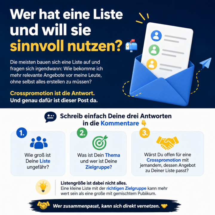 Wer hat eine Liste und will sie sinnvoll nutzen? 📬