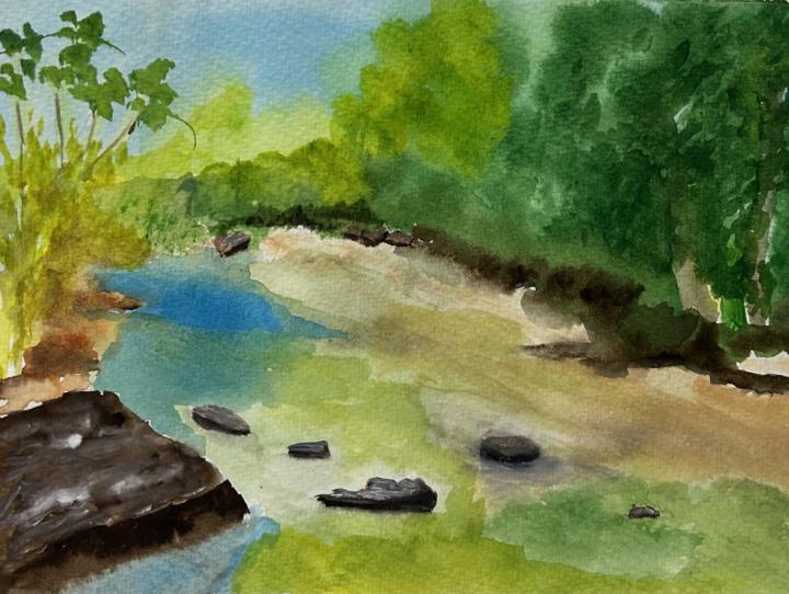 This is my painting from last Wednesday. I’m really slow so improvised a little . Really enjoyed it though 😃