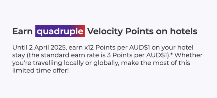 Hopper Hotels, with quadruple  Velocity Points