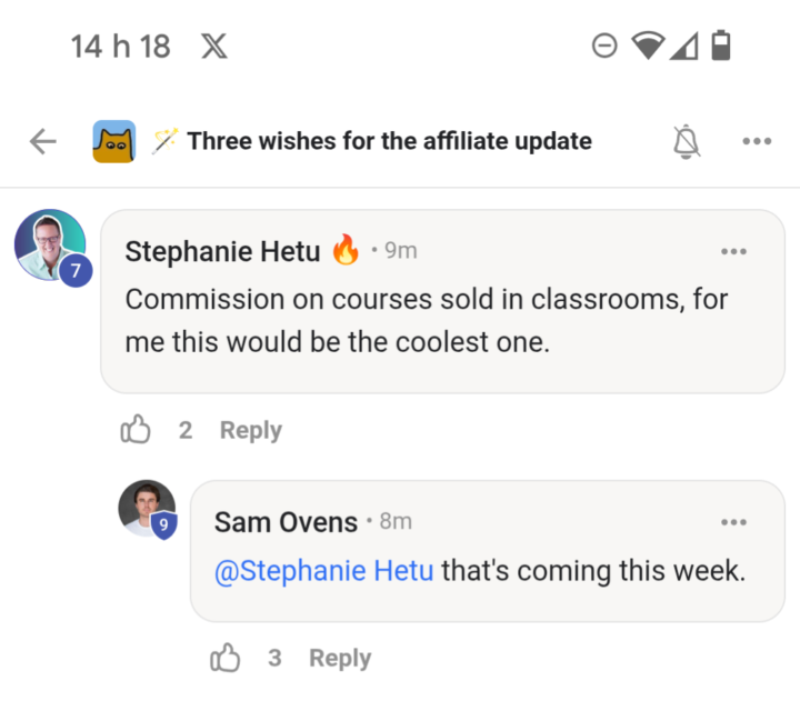 Bientôt la commission sur les cours aussi! 