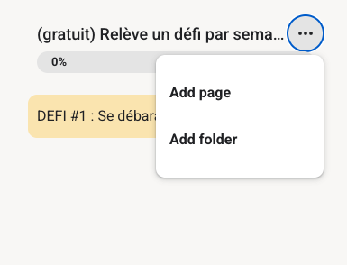 Quelle est la différence entre "add folder" et "add page" dans un même cours ?