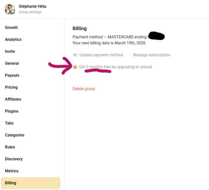 Obtenez 2 mois de Skool gratuit en passant au paiement annuel