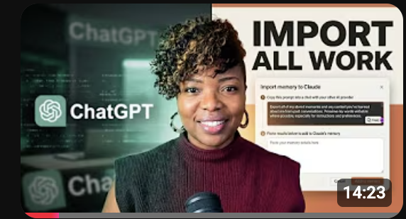 VIDEO: How to move your ChatGPT data into Claude