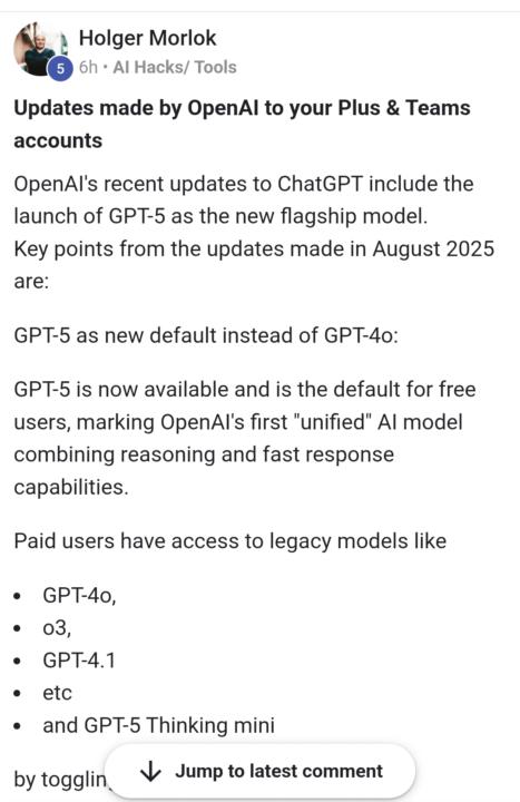 🎬 ChatGPT brought back the other models!