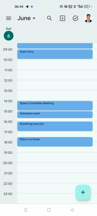 Today's schedule 