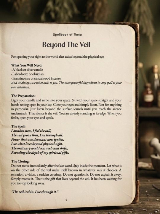 ✦ Beyond The Veil Spell ✦