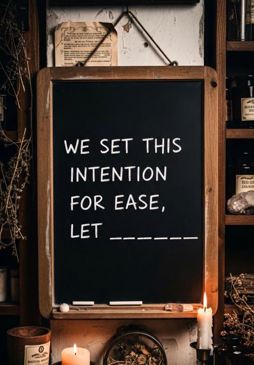 We set this intention for ease, let ___