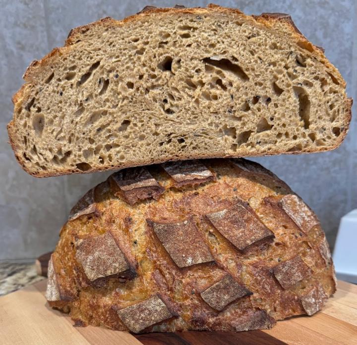 Sourdough Einkorn Molasses Miche