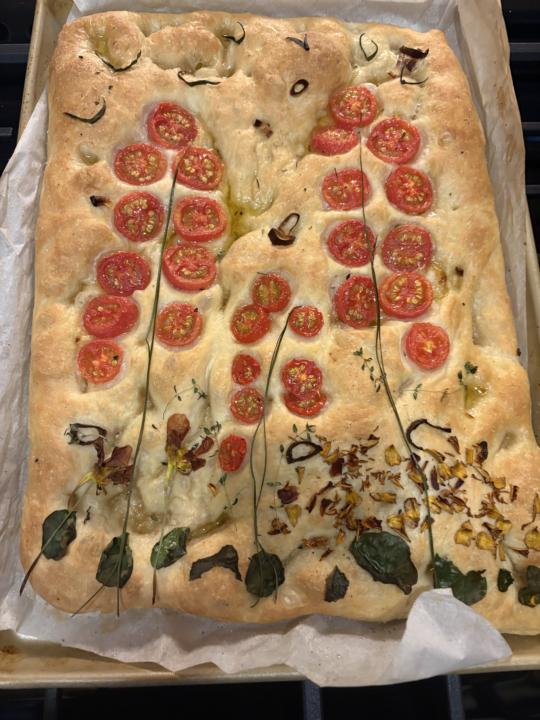 Summer garden focaccia 