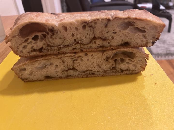 Breakfast bread… focaccia cinnamon swirl / 82% hydration 