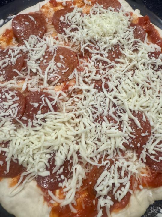 Pizza is looking good so far! 