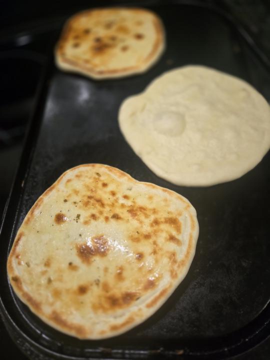 Naan and Garlic Scape Butter 