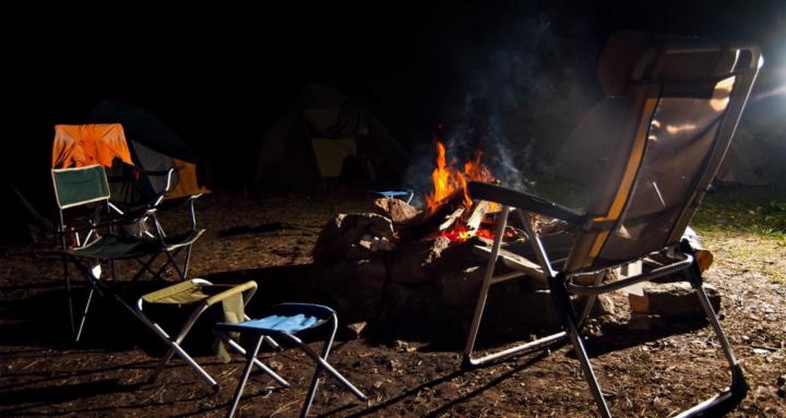 Late Nite Campfire empty chair