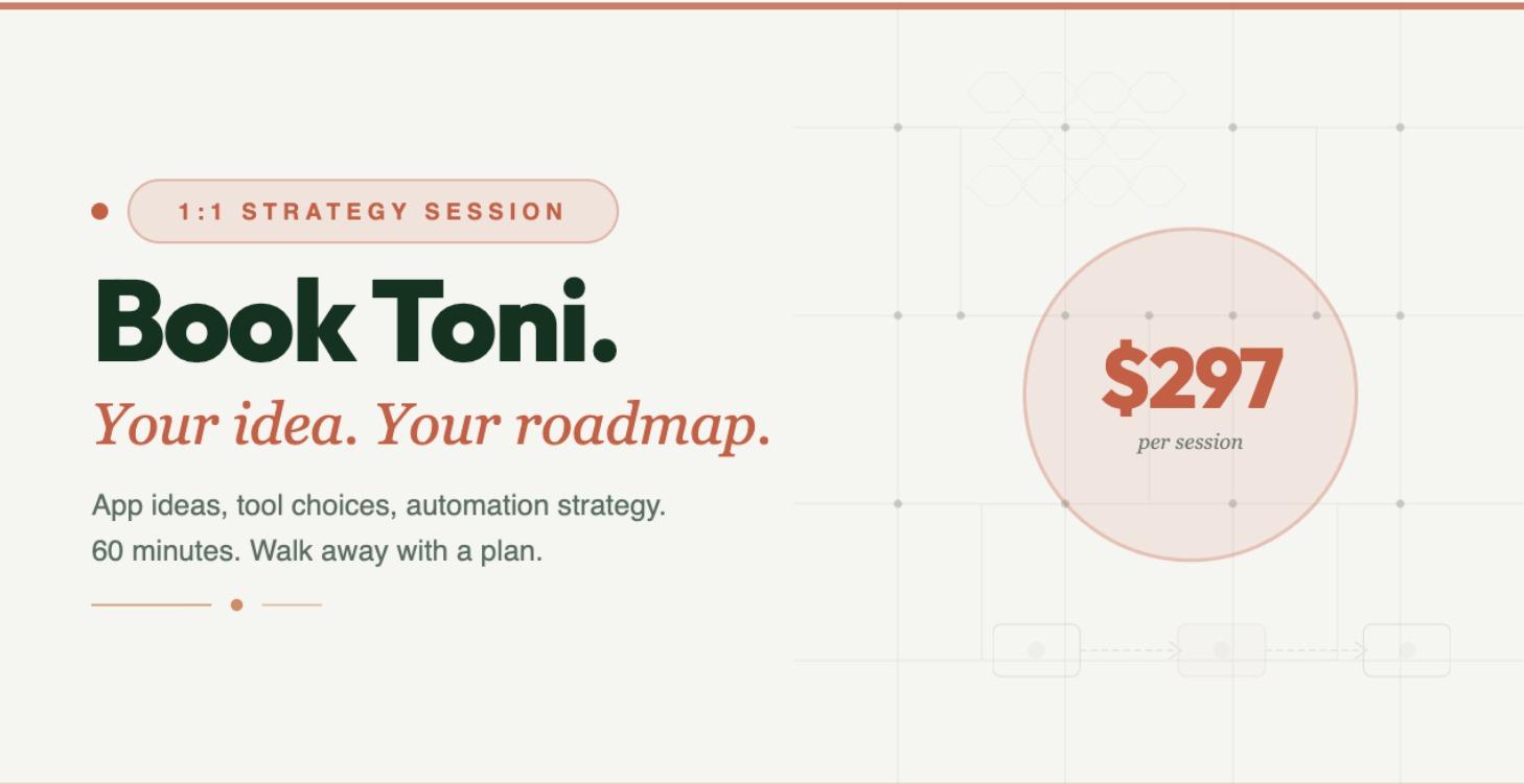 Book Toni: 1:1 Strategy Session