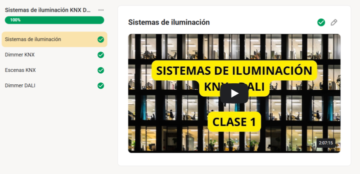 Nuevo curso disponible Sistemas de iluminación KNX DALI