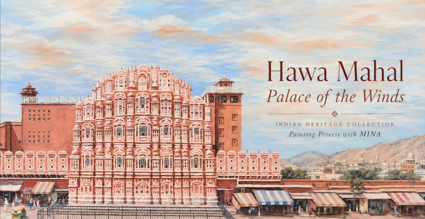 Hawa Mahal - Palace of the Winds Painting Process