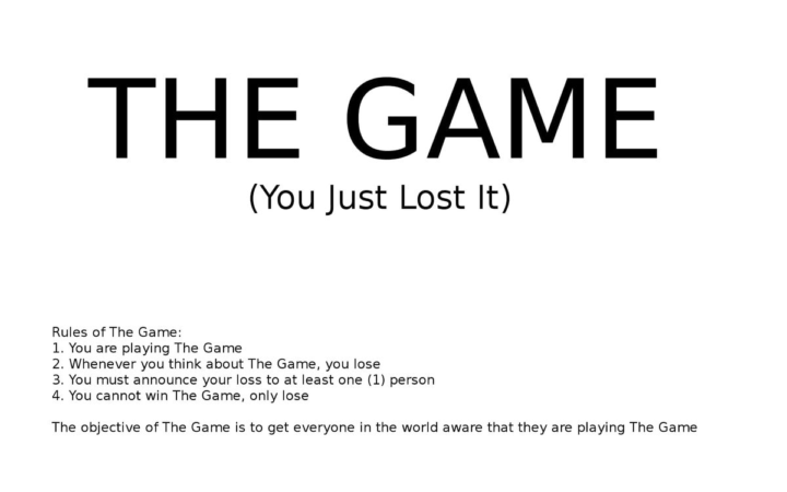 I just lost "The Game" because of Zak King