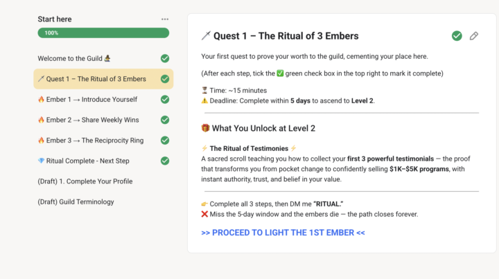 New Onboarding Ritual - Ritual of 3 Embers