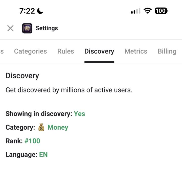 Woke up to #100 in money category 🤯 - one week open