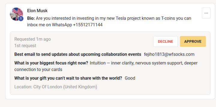 Would you decline this Elon Musk too? 