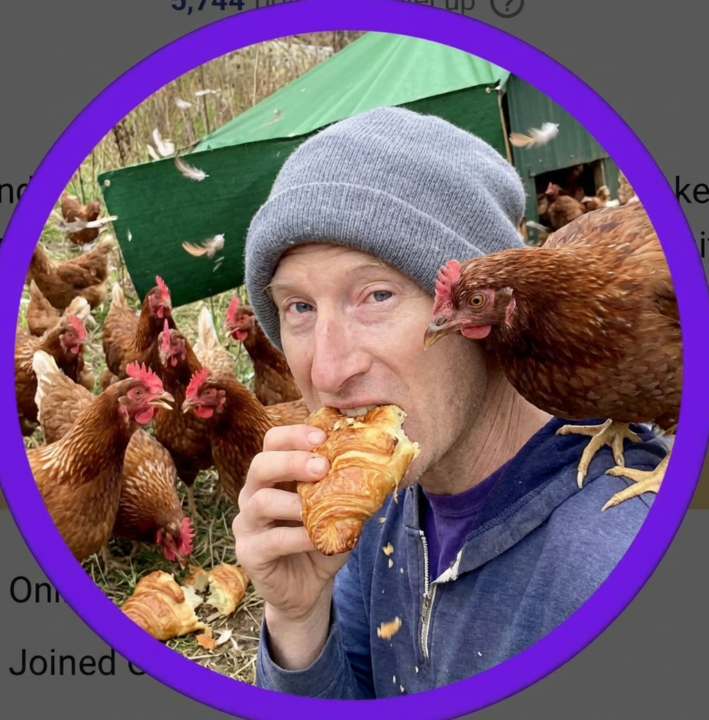 Sharing croissants with the chickens?