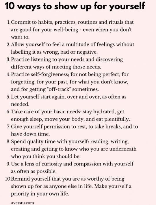 How are you showing up for yourself? 