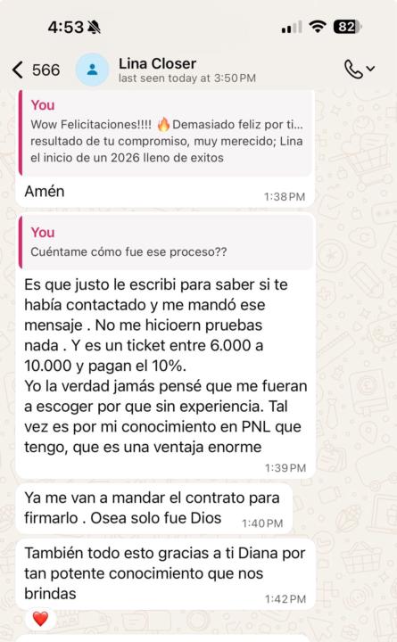 💰¿De 0 a cerrar $10,000 USD sin experiencia? La historia de Lina👇