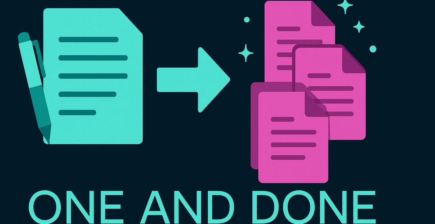 One and Done Content Creation