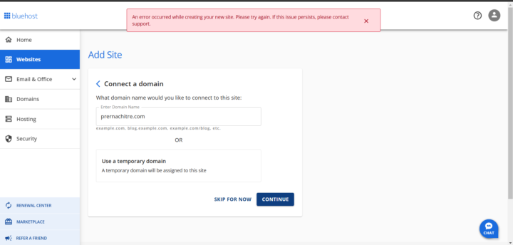 WORDPRESS DOMAIN PROBLEM