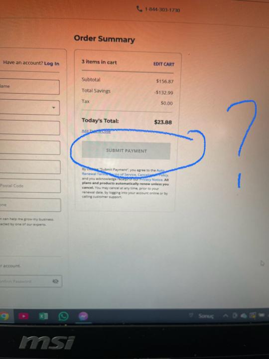 Unable to make payments for host