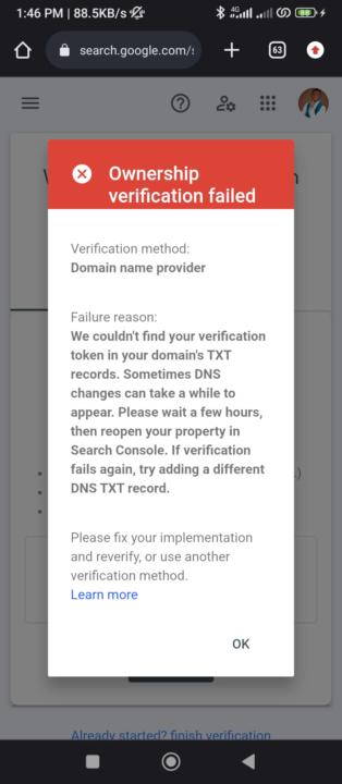 Google console issue