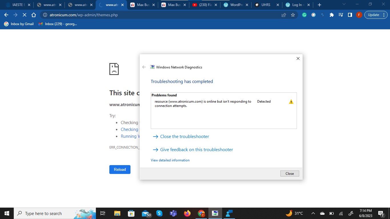 Website not loading max business school 