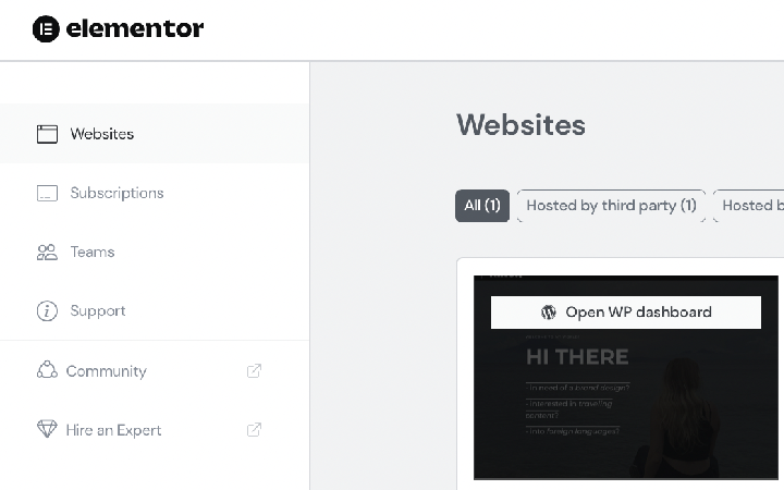 Backing up a website in Elementor